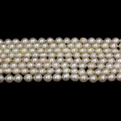 Perle de Cultura Rotunde Margele Pentru Bijuterii - 6-8 x 6-7 mm - Lungima Sirag 40 cm
