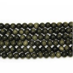 Obsidian Auriu Rotund Margele Pietre Semipretioase pentru Bijuterii 4,6,8,10,12,14,16 mm