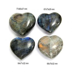 Inima Labradorit Mineral Natural - 64-77 x 70-80 x 29-37 mm - 1 Buc