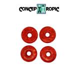 Piatra Pi din Coral Rosu - Amuleta Samanica de Forma Donut - 39-40 x 7-8 mm - (XL) - 1 Buc 