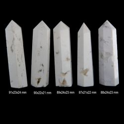 Obelisc Sfalerit Alb Druzy Mineral Natural 1 Varf  - 87-91 x 21-24 x 21-24 mm - 1 Buc