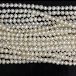 Perle de Cultura Ovale Margele Bijuterii 5-6 x 5-6 mm - Lungime Sirag 35 cm