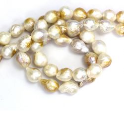 Perle de Cultura Baroc Bicolor Margele Pentru Bijuterii 13-20 x 12-14 mm - Lungima Sirag 39 cm