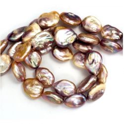 Perle de Cultura Baroc Bicolor Margele Pentru Bijuterii 19-24 x 15-17 mm - Lungima Sirag 39 cm - AAA