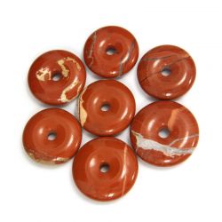 Piatra Pi din Jasp Rosu Mineral Natural Donut 30-36 x 30-36 x 9-10 mm - 1 Buc