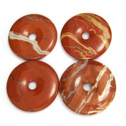 Piatra Pi din Jasp Rosu Mineral Natural Donut 54-57 x 54-57 x 6-10 mm - 1 Buc
