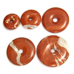 Piatra Pi din Jasp Rosu Mineral Natural Donut 30-59 x 30-59 x 6-10 mm - 1 Buc