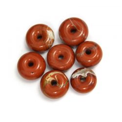 Donut - Piatra Pi din Jasp Rosu Mineral Natural 25-28 x 25-28 x 11-15 mm - 1 Buc