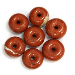 Donut - Piatra Pi din Jasp Rosu Mineral Natural 31-34 x 31-34 x 11-18 mm - 1 Buc