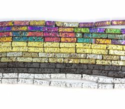 Lava Vulcanica Multicolor Tub Fatetat 12-13 x 4 mm - Margele Pietre Semipretioase pentru Bijuterii