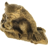 Maimuta cu Piersica Nemuririi - Figurina din Bronz 55 mm